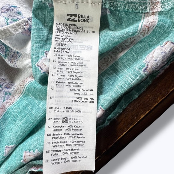 Billabong High Low Ruffle Cotton Maxi Dress Size Large Summer Vacation Boho - Picture 9 of 9